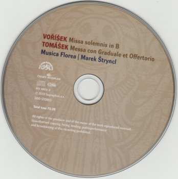 CD Václav Jan Tomášek: Missa Solemnis In B/ Messa Con Graduale Et Offertorio 23752