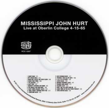 CD Mississippi John Hurt: Live At Oberlin College 4-15-65 297064