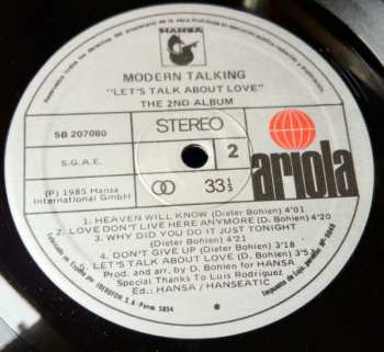 LP Modern Talking: Let's Talk About Love - The 2nd Album 543063