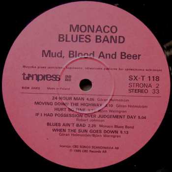 LP Monaco Blues Band: Mud, Blood And Beer 135960