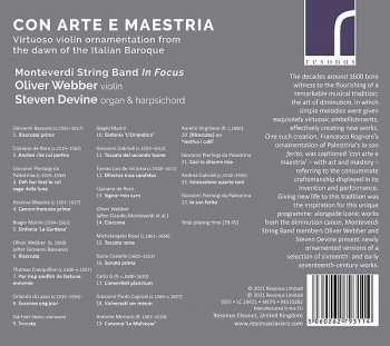 CD Monteverdi String Band: Con Arte E Maestria - Vrituoso Violin Ornamentation From The Dawn Of The Italian Baroque 187067