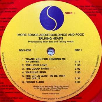 LP Talking Heads: More Songs About Buildings And Food LTD | CLR 24090