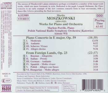 CD Moritz Moszkowski: Piano Concerto In E Major • Suite For Orchestra, "From Foreign Lands" 408034