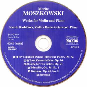 CD Moritz Moszkowski: Works For Violin And Piano 271743
