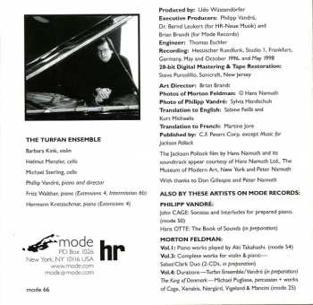 CD Morton Feldman: First Recordings: 1950s 126255