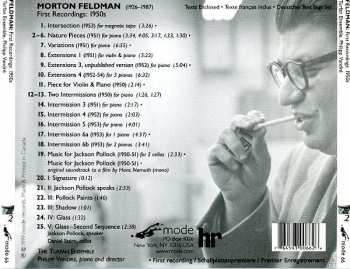 CD Morton Feldman: First Recordings: 1950s 126255