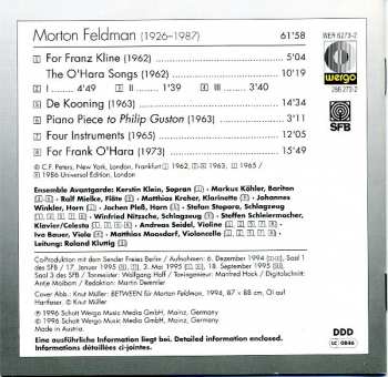 CD Morton Feldman: For Franz Kline · For Frank O'Hara · De Kooning · Piano Piece To Philip Guston 318516