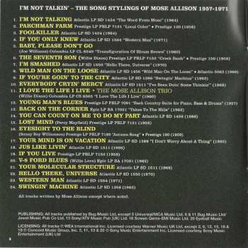 CD Mose Allison: I’m Not Talkin’ (The Soul Stylings of Mose Allison 1957-1971) 103857