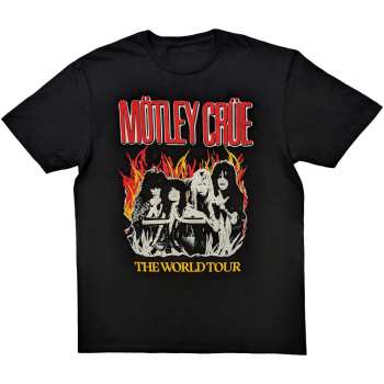 Merch Mötley Crüe: Motley Crue Unisex T-shirt: Vintage World Tour Flames  (small) S