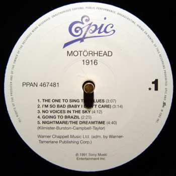 LP Motörhead: 1916 LTD | NUM 140951