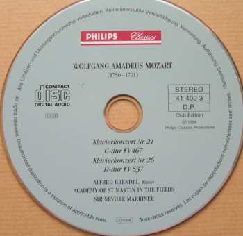 CD Wolfgang Amadeus Mozart: Klavierkonzerte Nr. 21 KV 467  »Elvira Madigan« • Nr. 26 KV 537 »Krönungskonzert« 487063