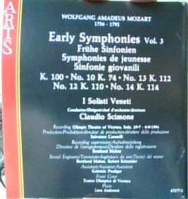 CD Wolfgang Amadeus Mozart: Early Symphonies - Vol. 3 (K100 / No.10 K74 / No.13 K112 / No.12 K110 / No.14 K114) 433947