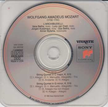CD Wolfgang Amadeus Mozart: String Quintets (In C Major, K.515 · In G Minor, K.516)