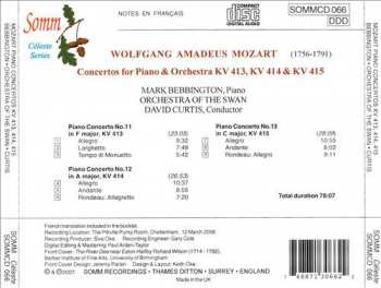 CD Wolfgang Amadeus Mozart: Piano Concertos, K.413, K.414 & K415 422949