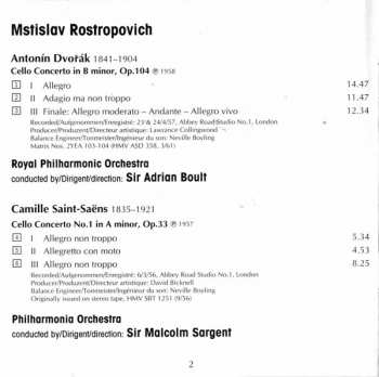 CD Mstislav Rostropovich: Dvorak & Saint-Saëns Cello concertos, Popper, Debussy, Scriabin, Rachmaninov 430215