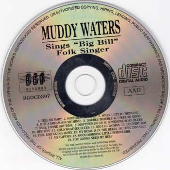 CD Muddy Waters: Muddy Waters Sings "Big Bill"/Folk Singer 152545