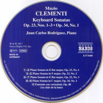 CD Muzio Clementi: Keyboard Sonatas Op. 23, Nos. 1-3; Op. 34, No. 1 275761