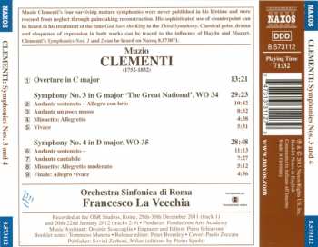 CD Muzio Clementi: Symphonies Nos. 3 And 4 / Overture In C Major 314576