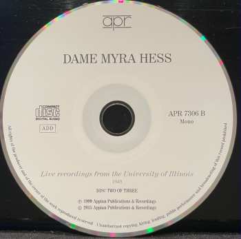 3CD Myra Hess: Live Recordings From The University Of Illinois 1949 389482
