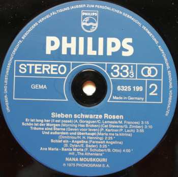 LP Nana Mouskouri: Sieben Schwarze Rosen 530593