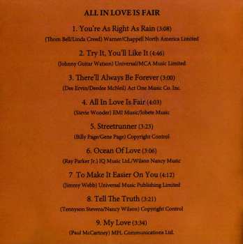CD Nancy Wilson: All In Love Is Fair / Come Get To This 442837