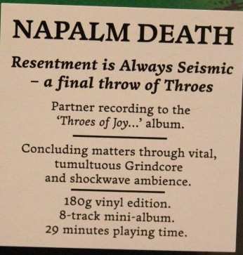LP Napalm Death: Resentment Is Always Seismic – A Final Throw Of Throes 371356