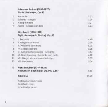 CD Natalia Lomeiko: Bruch Brahms Schubert 177014
