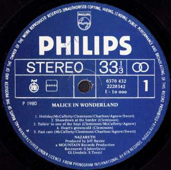 LP Nazareth: Malice In Wonderland