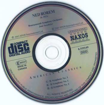 CD Ned Rorem: Three Symphonies 373490