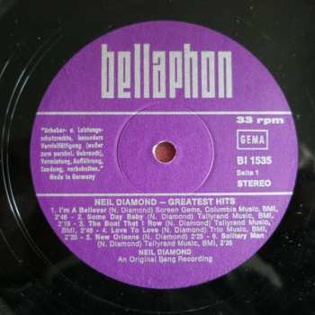 LP Neil Diamond: Greatest Hits