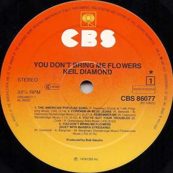 LP Neil Diamond: You Don't Bring Me Flowers 149248