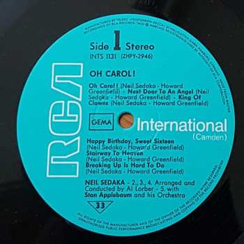 LP Neil Sedaka: Yesterday's Pop Scene - "Oh, Carol!"