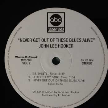 LP John Lee Hooker: Never Get Out Of These Blues Alive 24951