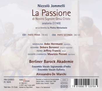 2CD Niccolo Jommelli: La Passione di Nostro Signore Gesù Cristo (Oratorio 1749) 147381