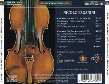 CD Niccolò Paganini: Played On Paganini's Violin Vol. 2 Concertos No. 3 In E Major - No. 5 In A Minor 93890