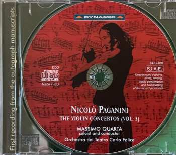 CD Niccolò Paganini: Played On Paganini's Violin Vol. 3: Concertos In E Minor - No. 4 In D Minor 461613