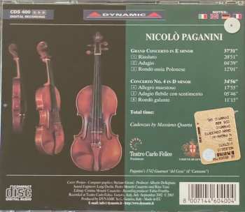 CD Niccolò Paganini: Played On Paganini's Violin Vol. 3: Concertos In E Minor - No. 4 In D Minor 461613