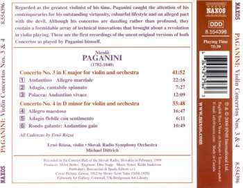 CD Niccolò Paganini: Violin Concertos Nos. 3 & 4 329588