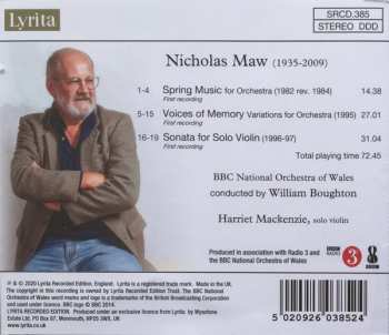 CD Nicholas Maw: Spring Music / Voices Of Memory / Sonata For Solo Violin 528036