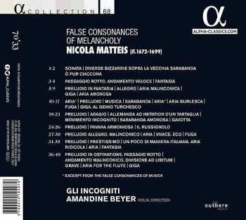 CD Nicola Matteis: False Consonances Of Melancholy 123270