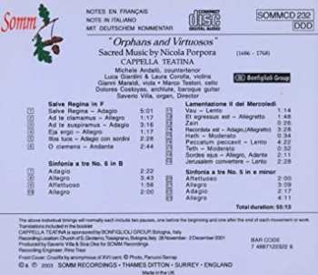 CD Nicola Porpora: Orphans And Virtuosos. Sacred Music By Nicola Porpora 194314