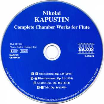 CD Nikolai Kapustin: Complete Chamber Works For Flute 343911