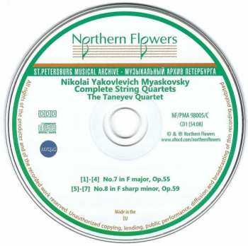 5CD Nikolai Myaskovsky: Complete String Quartets Nos. 1-13 153605