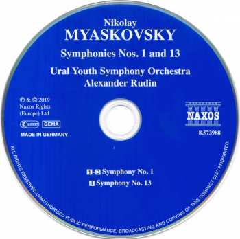CD Nikolai Myaskovsky: Symphonies Nos. 1 And 13 195867