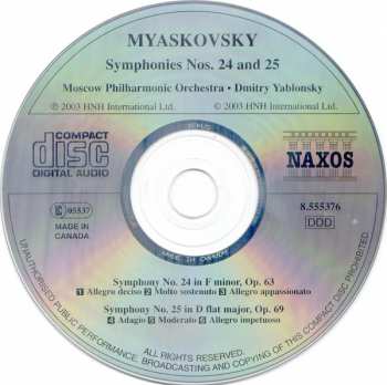 CD Nikolai Myaskovsky: Symphonies Nos. 24 and 25 126947