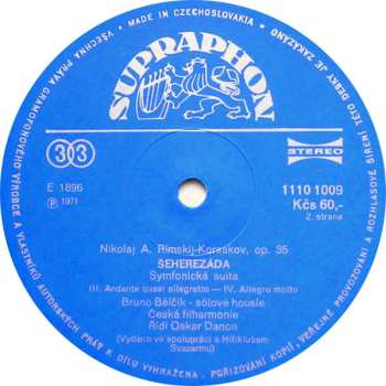 LP The Czech Philharmonic Orchestra: Šeherezáda. Symfonická Suita Op. 35