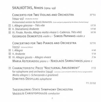 CD Nikos Skalkottas: Concerto For 2 Violins • Concertino For 2 Pianos • Nocturnal Amusement 294551