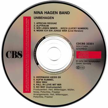 CD Nina Hagen Band: Unbehagen 37836