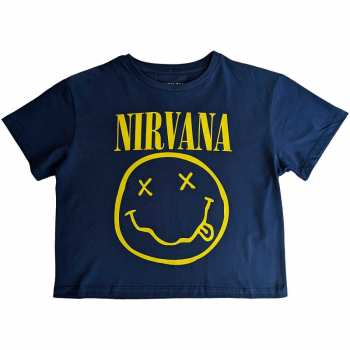 Merch Nirvana: Dámské Crop Top Yellow Smiley Flower Sniffin