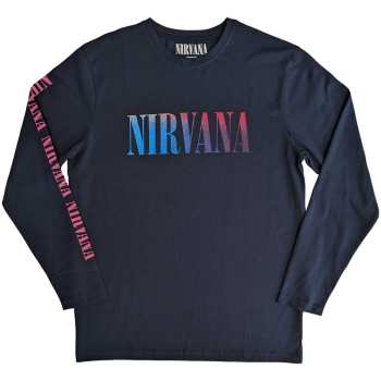 Merch Nirvana: Nirvana Unisex Long Sleeve T-shirt: Angelic Gradient (back & Sleeve Print) (large) L